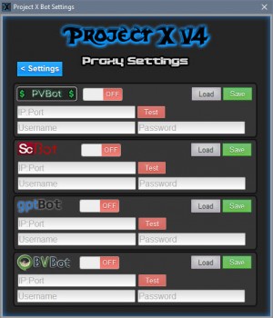 Project X V4 / Proxy Settings Panel